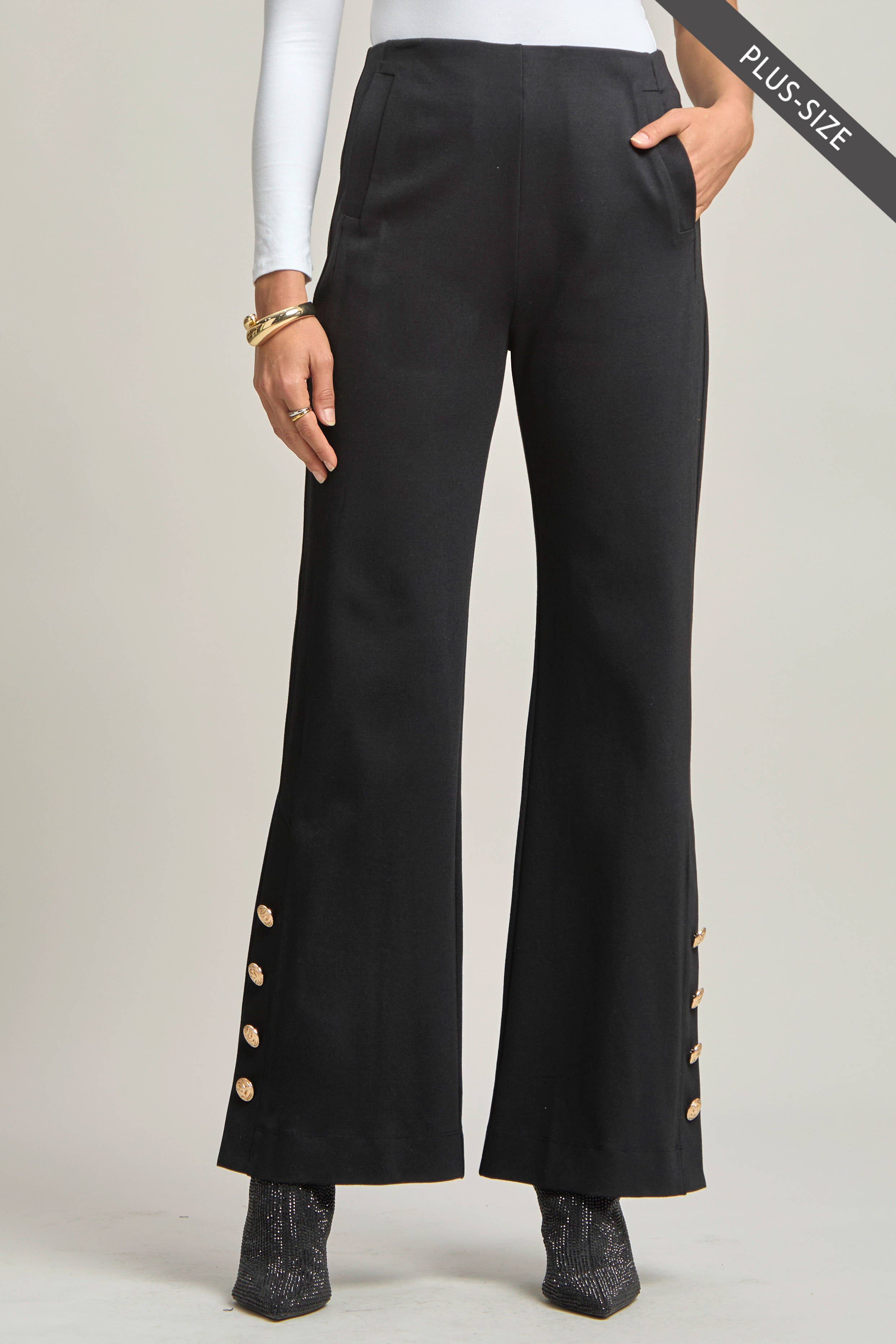 PLUS SIZE Magic Gala Button-Hem Pants
